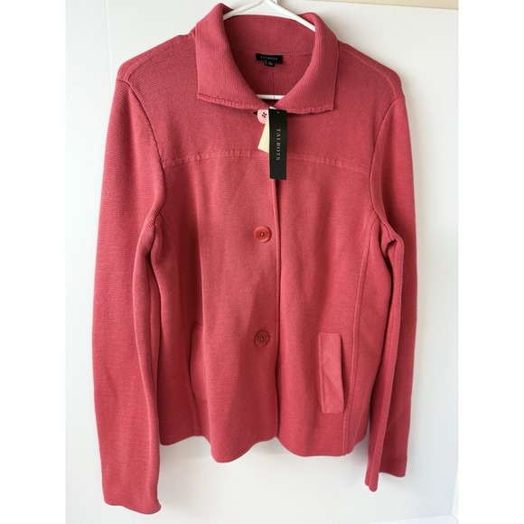 Talbots Jackets & Blazers - Talbots Women's Stretch Coral Cotton Rayon Knit Blazer Jacket Sz‎ M NWT